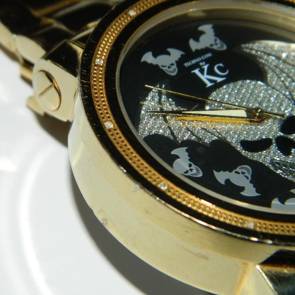 Techno.com by KC Rare Unique 2015 Men's Watch with Diamond Bat Skull Head - Picture 5 of 15
